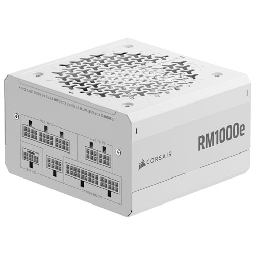 Corsair RM1000e 1000-Watt ATX 3.1 Fully Modular Power Supply - White