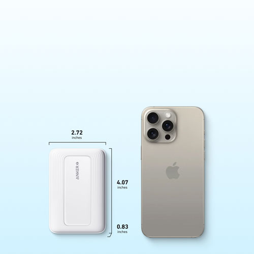 Chargeur portable magnétique sans fil de 10 000 mAh ZOLO d'Anker - Blanc