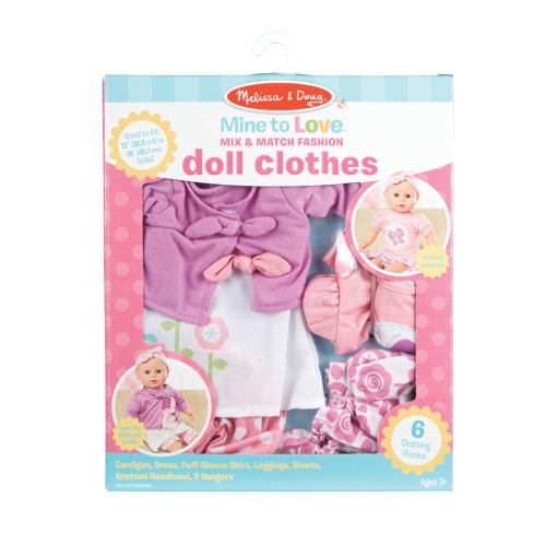 Melissa & Doug – Vêtements de poupée Mine to Love Mix & Match pour poupées de 12 à 18 po
