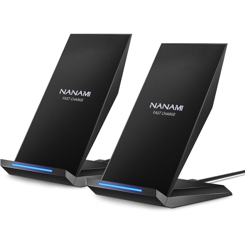 NANAMI  2 Pack Fast Wireless Charger - Qi Certified Wireless Charging Stand, 7.5W for Iphone 16/15/14 Pro Max, 10W Fast Charge for Samsung Galaxy