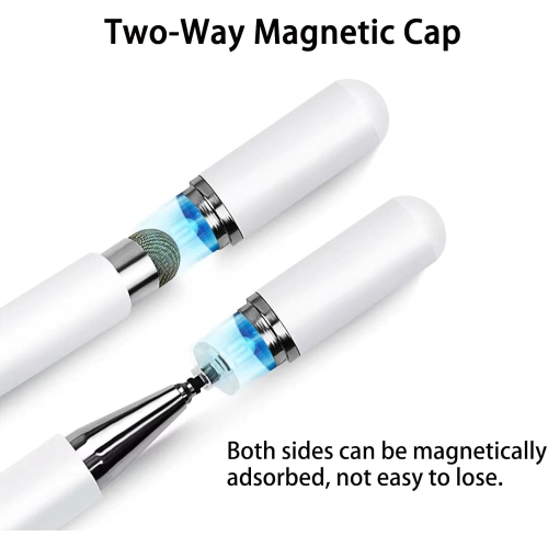 Touch Screen Stylus, 2 in 1 Magnetic and Fiber Tip Stylus for iPad with Magnetic Cap, Compatible with All Touch Screens