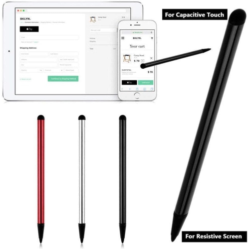 Black stylus pen for universal touch screen devices - compatible with iPad, Samsung Galaxy, smartphones