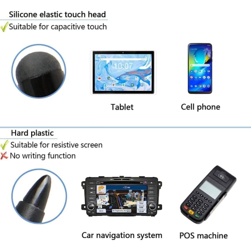 Black stylus pen for universal touch screen devices - compatible with iPad, Samsung Galaxy, smartphones