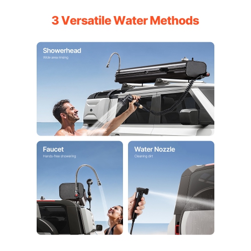VEVOR 4.5 Gal Roof Rack Water Tank, Multi-Dispensing Outdoor Tank with 2 Splash-Guard Panels & T-slot, High-Capacity Aluminum Tank with