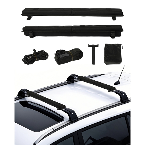 VEVOR 30" Soft Roof Rack Pads, Universal Car Roof Rack Pad for Various Crossbars, 176LBS Loading Luggage Kayak Carrier with 2 Tie Down Straps, 2