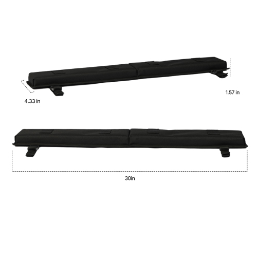 VEVOR 30" Soft Roof Rack Pads, Universal Car Roof Rack Pad for Various Crossbars, 176LBS Loading Luggage Kayak Carrier with 2 Tie Down Straps, 2