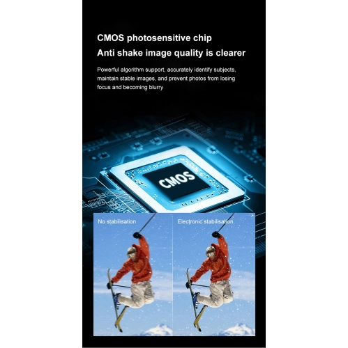 Touch screen 4K digital micro single camera CCD video camera. Anti-shake digital camera with children's MP3 player - black