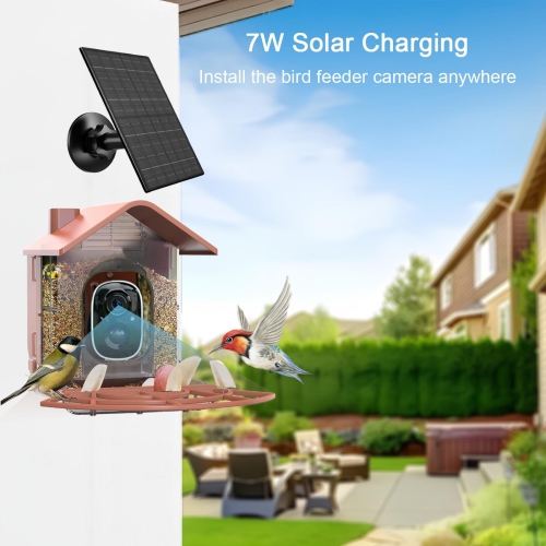 Smart Bird Feeder for Outdoors, Camera Solar Bird Feeder Camera for Bird Auto Capture Bird Videos Wild Birds Watching, 2.4 G WIFI Connect Bird Feeder