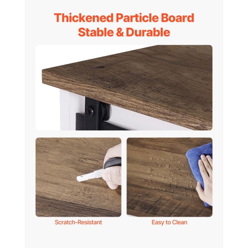 VEVOR 41.8 x 15.8 x 32.1 in Coffee Bar Cabinet, Farmhouse Coffee Bar Cabinet with 3-Tier Storage, Coffee Bar Table with Barn Doors, Farmhouse