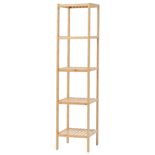 VEVOR 5-Tier Bathroom Standing Shelf, Narrow Shelving Unit,Display Storage Rack Organizer, Freestanding Flower Plant Stand, Multifunctional Bamboo