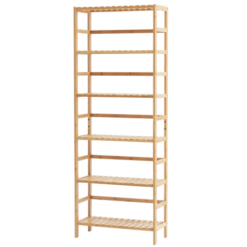 VEVOR 6-Tier Bamboo Shelf, Open Wood Bookshelf, Display Storage Rack Organizer, Freestanding Flower Plant Stand, Multifunctional Bamboo Bookshelf