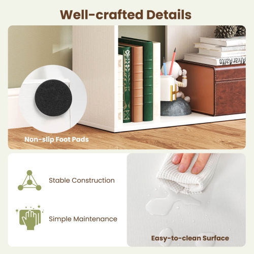 Costway 1/2 PCS 4-Tier Bookshelf with 6 Storage Cubes 64" Tall Modern Geometric Stair Bookcase