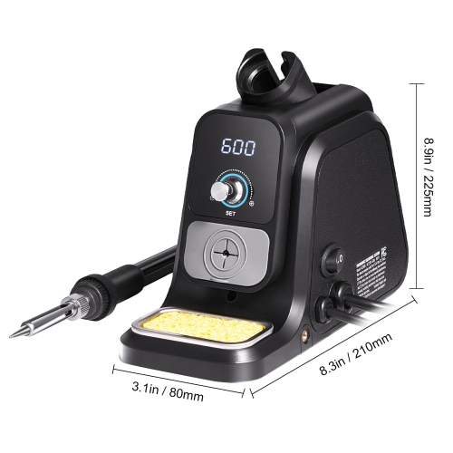 VEVOR 80W Digital Display Soldering Station Kit with 2 Helping Hands, 5 Soldering Tips, 30g Solder Wire, Solder Sucker, Tweezer, Auto Standby & Sleep