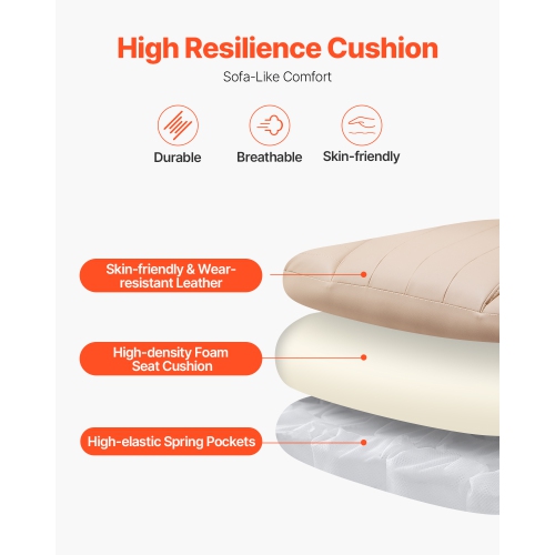 VEVOR 400lb Capacity Executive Office Chair with Footrest, Office Chair with Lumbar Pillow & Removable Armrests, Heavy Duty Ergonomic Chair, PU