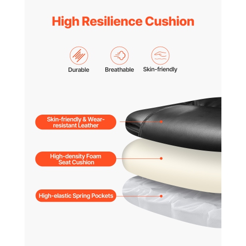 VEVOR 300lb Capacity Executive Office Chair with Footrest, Office Chair with Lumbar Pillow, Height Adjustable Ergonomic Chair, PU Leather Reclining