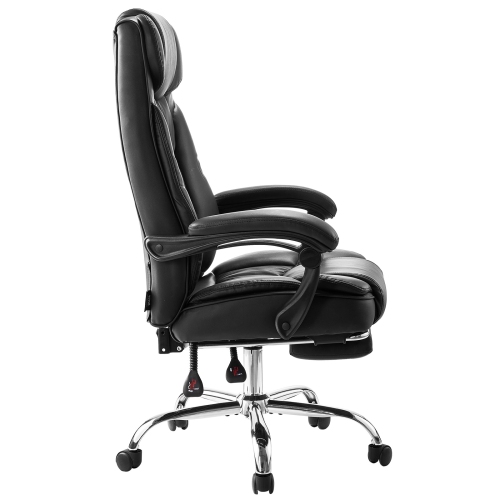 VEVOR 300lb Capacity Executive Office Chair with Footrest, Office Chair with Lumbar Pillow, Height Adjustable Ergonomic Chair, PU Leather Reclining