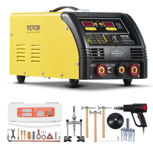 VEVOR  10 Modes Dual Pro Stud Welder Deluxe Al/fe Dent Repair Kit, 5Kw Welder w Auto/manual Welding, 110V Spot Welding Dent Repair Machine for Steel