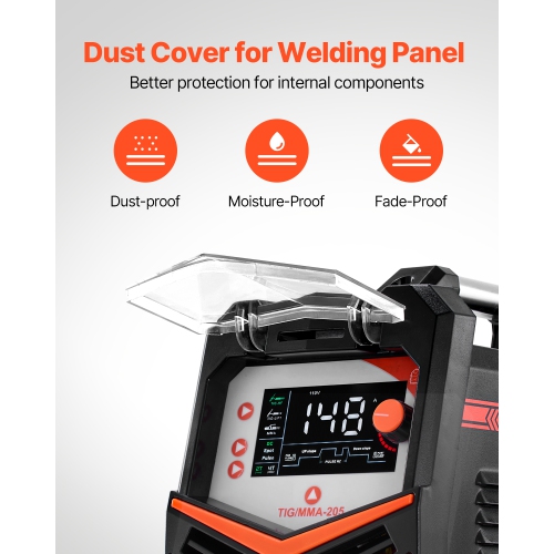 VEVOR 205A TIG Welder, 3-In-1 Welding Machine- DC TIG/DC Pulse TIG/MMA(Stick), 110&220V Dual Voltage Electric Welder with IGBT Inverter