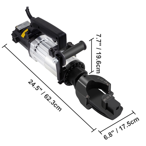 VEVOR 1.5 KW Electric Rebar Bender, 1''(25 mm) Hydraulic Electric Hand Held Rebar Bender, within 5 s, 110 V