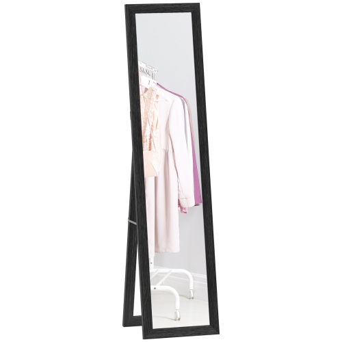 HOMCOM – Miroir pleine longueur de 61 x 15&nbsp;po avec cadre, miroir rectangulaire complet pour chambre à coucher, salon, debout ou penché contre un