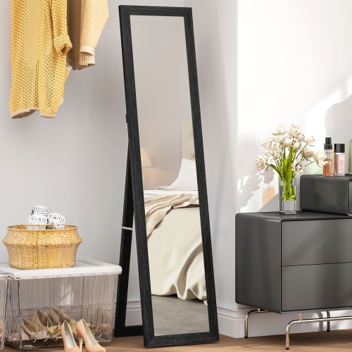 HOMCOM – Miroir pleine longueur de 61 x 15&nbsp;po avec cadre, miroir rectangulaire complet pour chambre à coucher, salon, debout ou penché contre un
