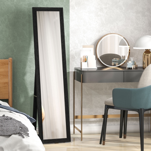 HOMCOM – Miroir pleine longueur de 61 x 15&nbsp;po avec cadre, miroir rectangulaire complet pour chambre à coucher, salon, debout ou penché contre un
