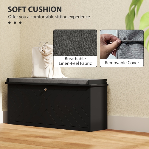 Banc à chaussures de HOMCOM, banc d'entrée avec tiroir rabattable, coussin de siège et tablette réglable pour 5-10 paires de chaussures pour couloir,