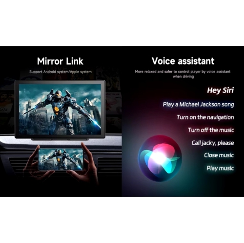 9" Portable Apple Carplay & Android Auto Car Stereo, with 1080p Backup Camera, GPS Navigation/Mirror Link/Bluetooth