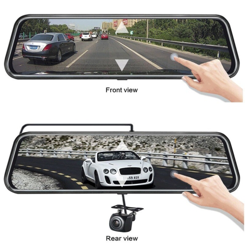 9.66" Mirror Dash Cam Night Vision 1080P FHD Full Touch Screen Front and Rear View Backup Camera for Cars Loop Recording Streaming Media