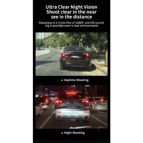 9.66" Mirror Dash Cam Night Vision 1080P FHD Full Touch Screen Front and Rear View Backup Camera for Cars Loop Recording Streaming Media