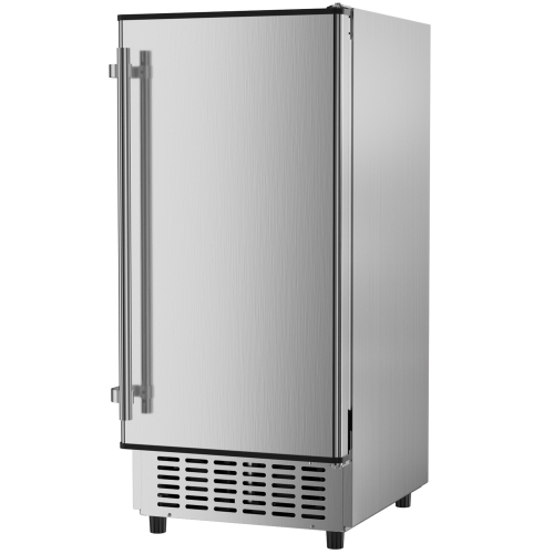 Coolake 15 Inch Wide Under-Counter Ice Maker- 80lbs/Day Built-in Freestanding Ice Machine with 25lbs Storage Bin | Stainless Steel Self-Cleaning LCD