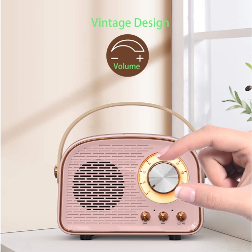 Portable Retro Bluetooth Speaker, Outdoor Wireless Bluetooth Speaker Supports TWS Pairing/U Disk/TF Card/AUX, Suitable for Home, Travel, Outdoor