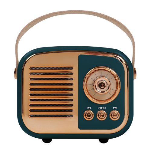 MYACUC  Retro Bluetooth Speaker, Portable Mini Radio for Bedroom, Office - Dark In Green