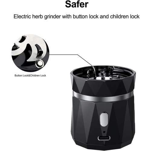 Electric Spice and Herb Grinder,Dry Herb Mini Electric Grinder,Small Herb Jar and Spoon Tool,Rechargeable Automatic Herb Grinder