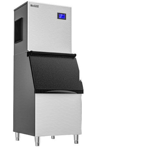 Coolski Commercial Ice Machine 550LBS/Day, 22 Inch Wide Industrial Ice Machine with Large Storage Bin, Ice Ready in 5-15 min, Ice Maker for