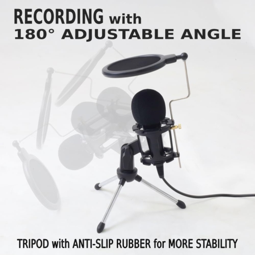 Microphone de jeu USB pour PC haute sensibilité mini condensateur prise 3,5 mm pour iPhone iPad Android Broadcast Music Recording Kit for