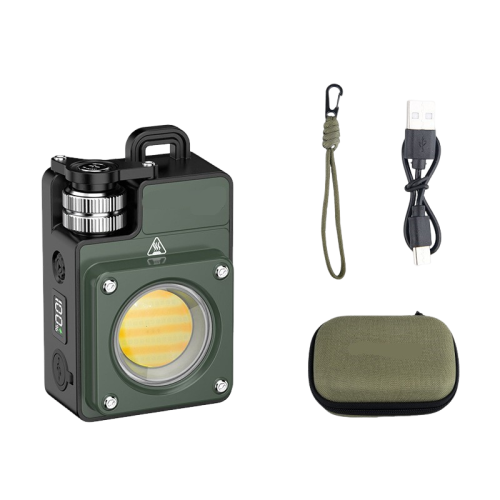 LED camping light USB charging outdoor multi-function magnetic multi-light source COB work inspection light - green