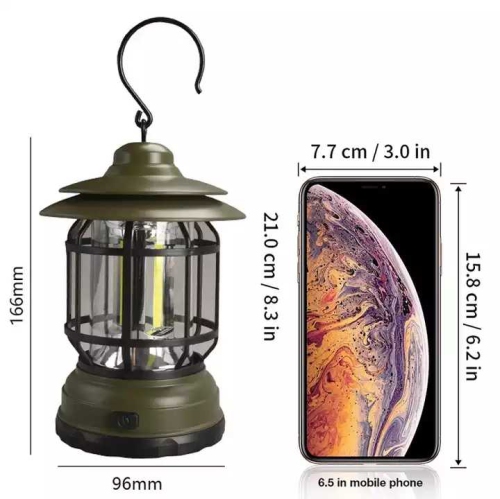 GREEN SCENIC  Outdoor Camping Light Portable Multi-Function Led Camping Light Tent Light - Battery Type [Military Green]