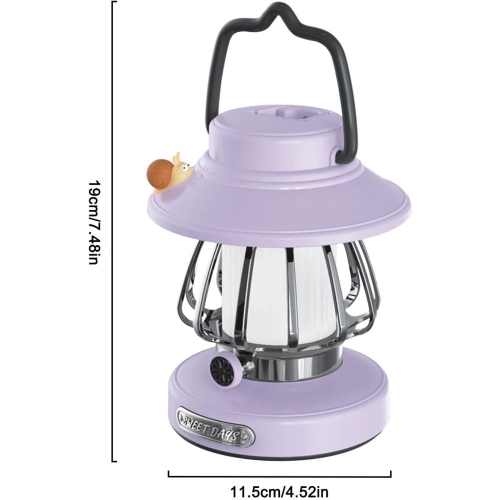 Snail Retro Camping Night Light Portable Rechargeable Night Light - Purple