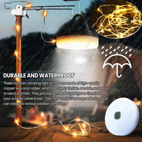 Multifunctional outdoor camping light solar atmosphere light LED light string hanging tent canopy light small color light string - small - color [10