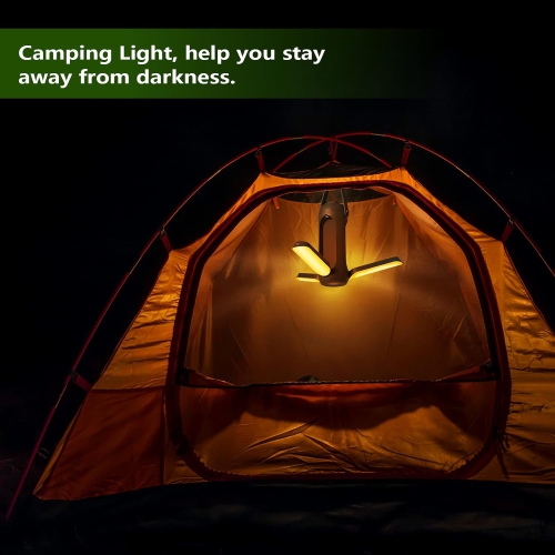 Lampe de camping d'extérieur à recharge d'urgence USB portative trois tons 10&nbsp;000&nbsp;mAh lampe de tente de camping - Vert