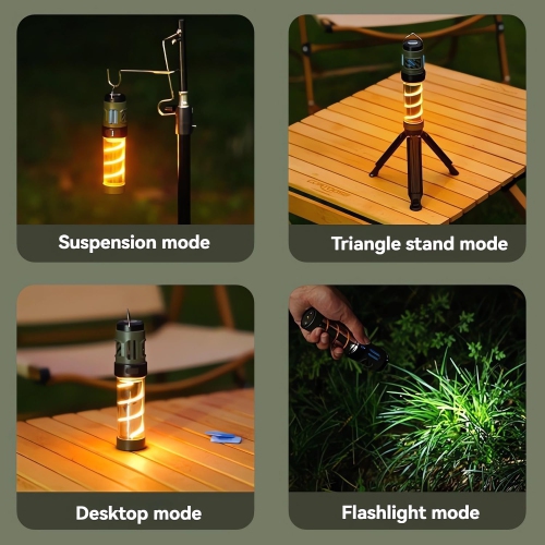 Portable LED Rechargeable Camping Light, IPX4 Waterproof Tent Light, LED Flashlight Survival Kit for Indoor and Outdoor Home Emergency Light