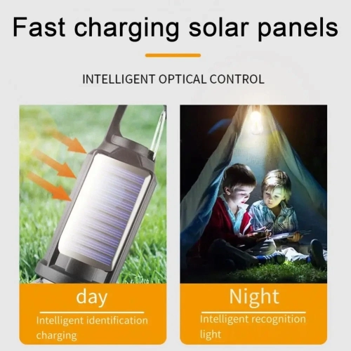 Solar Camping Light Rechargeable Retro Camping Light LED Household Tent Light Emergency Tungsten Filament Bulb Light - Round Solar Model
