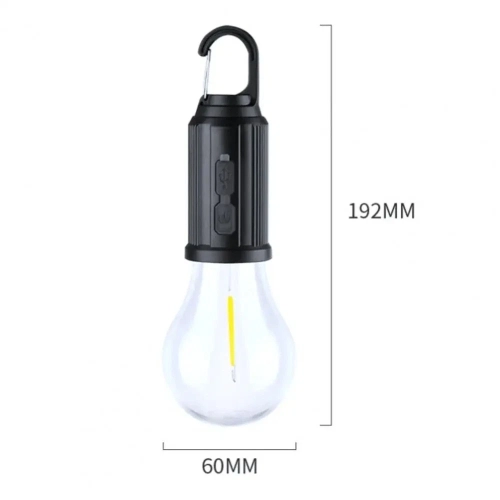 Solar Camping Light Rechargeable Retro Camping Light LED Household Tent Light Emergency Tungsten Filament Bulb Light - Round Solar Model