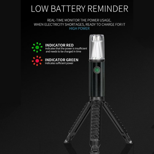 Flashlight Camping Light LED Outdoor Camping Light Emergency Portable Outdoor Tent Light Handheld Light - Black