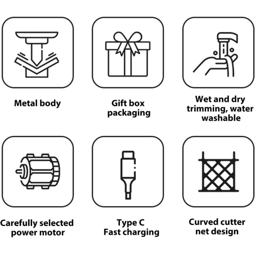 Men's beard trimmer, pocket size, self-sharpening head, washable, USB rechargeable, mini travel beard trimmer for men