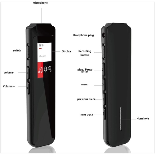 Recording pen HD professional noise reduction student mp3 lossless player recorder mini recorder - 32GB
