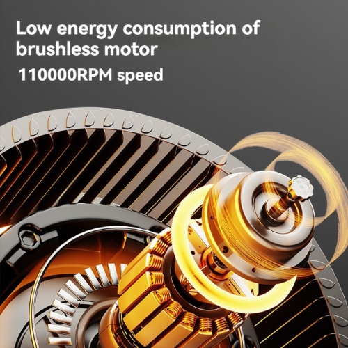 Mini ventilateur turbo, sèche-cheveux portatif sans fil haute vitesse, moteur sans balais pratique extérieur, ventilateur violent, 4000 mAh +