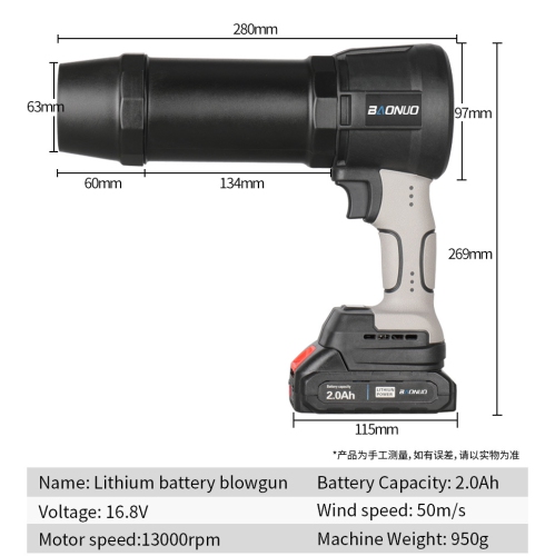 Lithium battery handheld blower - 13000RPM strong storm | 50m/s super wind speed | wireless and portable | dust removal/snow blowing/leaf cleaning