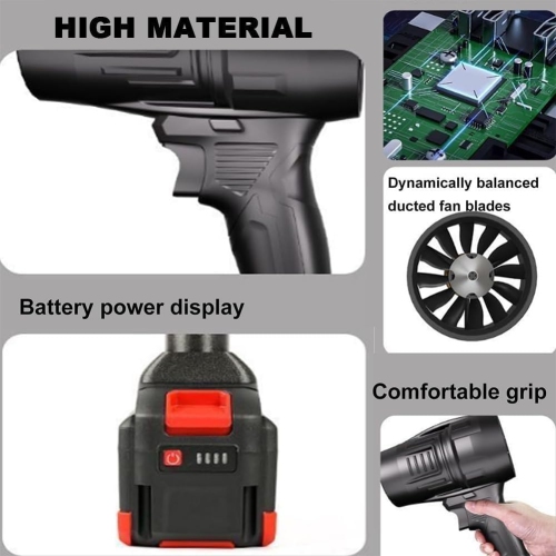 Cordless Powerful Blower - High Pressure and Power | Lithium Battery Handheld Hair Dryer | Industrial-Grade Electric Leaf/Dust/Snow Blower